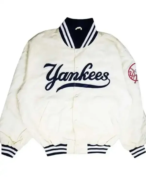 New York Yankees 90s White Varsity Jacket