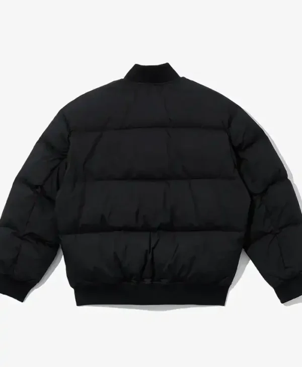 New York Yankees Black Puffer Bomber Jacket Back