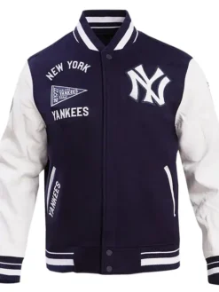 New York Yankees Black Wool Varsity Baseball Jacket
