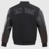 New York Yankees Black Wool Varsity Jacket Back