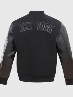 New York Yankees Black Wool Varsity Jacket Back