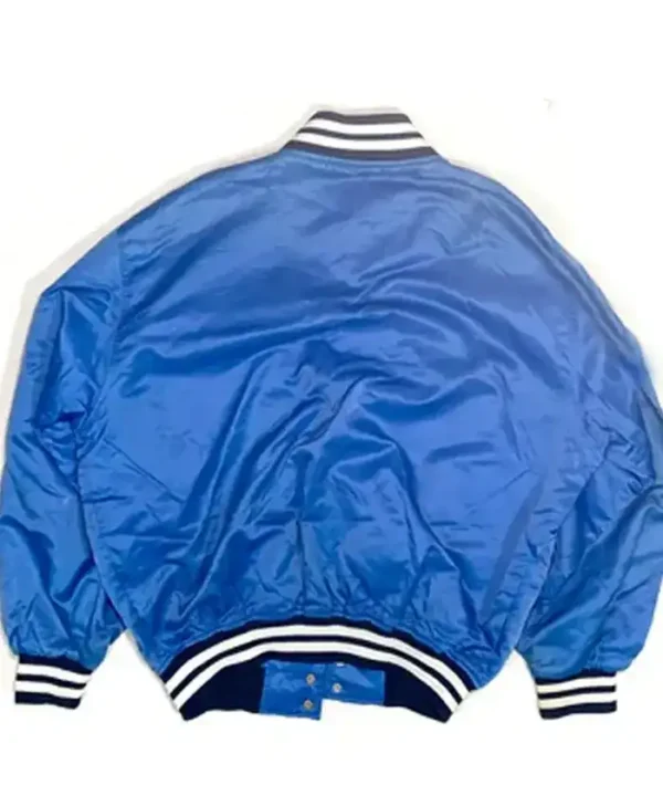 New York Yankees Blue Varsity Satin Jacket Back