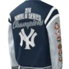 New York Yankees Championship Navy Blue Varsity Jacket Back