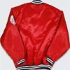 New York Yankees Mens Starter Red Satin Varsity Jacket Back