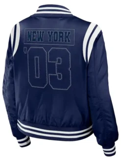 New York Yankees Navy Blue Bomber Jacket Back