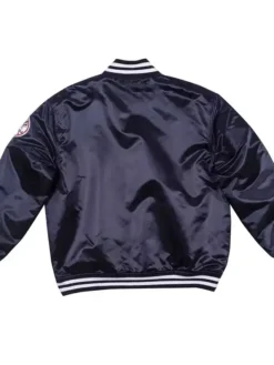 New York Yankees Navy Blue Embroidery Logos Satin Jacket Back