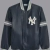 New York Yankees Navy Blue Leather Varsity Jacket
