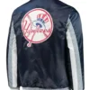 New York Yankees Satin Navy Blue Varsity Jacket Back
