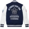 OVO x Toronto Maple Leafs Blue Varsity Jacket Back