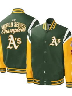 Oakland Athletics 9x World Series Green Varsity Jacket