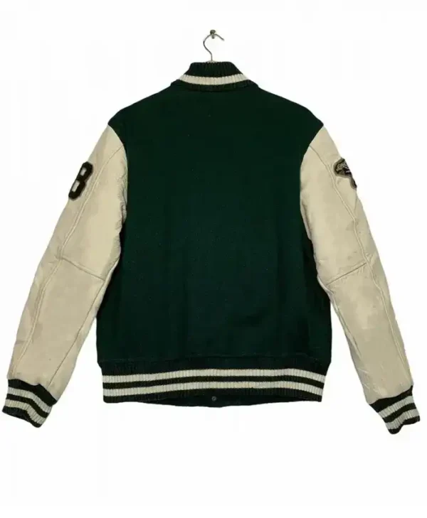 Oakland Athletics Green Off Letterman Jacket Back