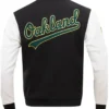 Oakland Athletics Letterman Classic Black Wool Varsity Jacket Back
