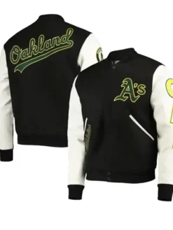 Oakland Athletics O A K Black Letterman Jacket