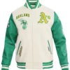 Oakland Athletics Retro Classic Rib Wool Varsity Jacket