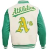 Oakland Athletics Retro Classic Rib Wool Varsity Jacket Back