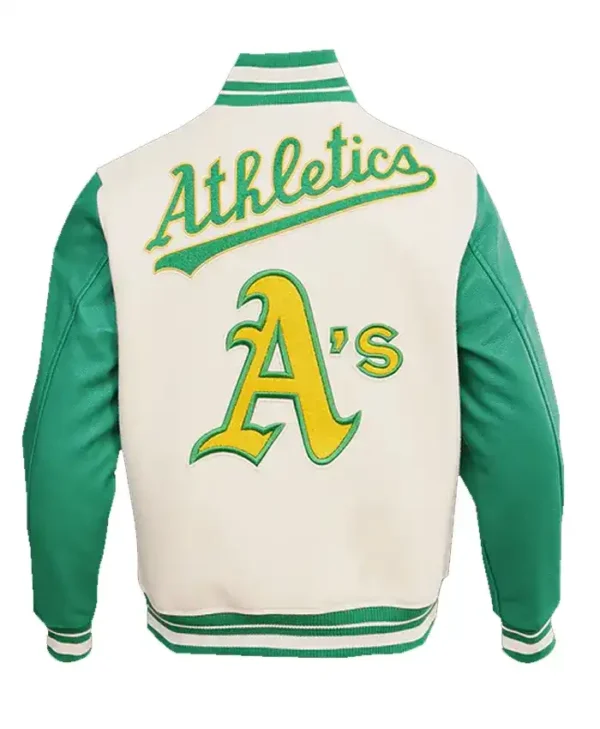 Oakland Athletics Retro Classic Rib Wool Varsity Jacket Back