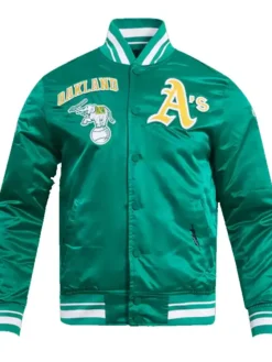 Oakland Athletics Retro Classic Satin Rib Varsity Jacket
