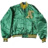 Oakland Athletics Vintage Green Starter Satin Varsity Jacket