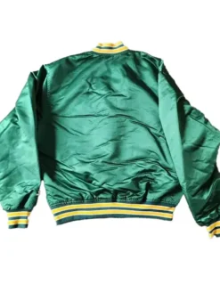 Oakland Athletics Vintage Green Starter Satin Varsity Jacket Back