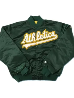 Oakland Athletics Vintage Starter Green Satin Jacket