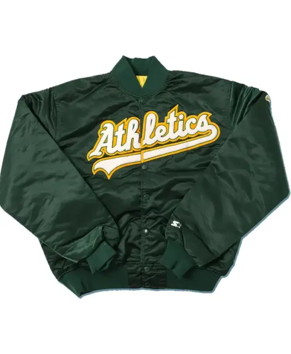 Oakland Athletics Vintage Starter Green Satin Jacket