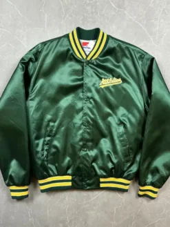 Oakland Athletics Vintage Swingster Green Satin Varsity Jacket