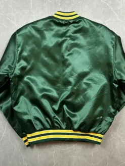 Oakland Athletics Vintage Swingster Green Satin Varsity Jacket BAck