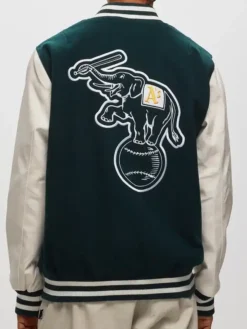 Oakland Athletics Wool Heritage Varsity Jacket Back