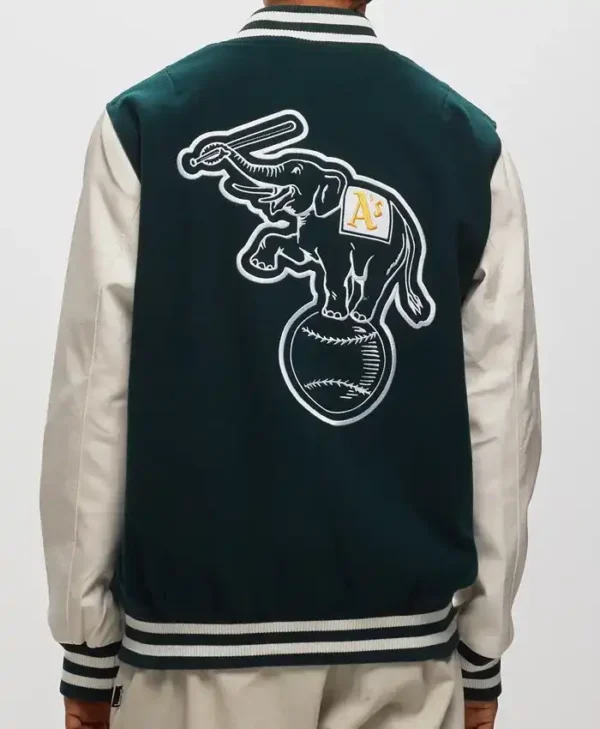 Oakland Athletics Wool Heritage Varsity Jacket Back