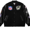 Oakland Raiders Blackout Vintage Wool Varsity Jacket