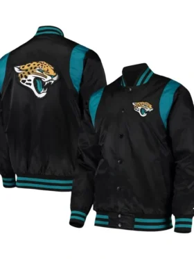 Okuneva Jacksonville Jaguars Black Satin Varsity Jacket