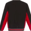 Ottawa Senators Accent Black Varsity Poly Twill Jacket Back