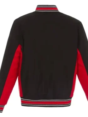 Ottawa Senators Accent Black Varsity Poly Twill Jacket Back