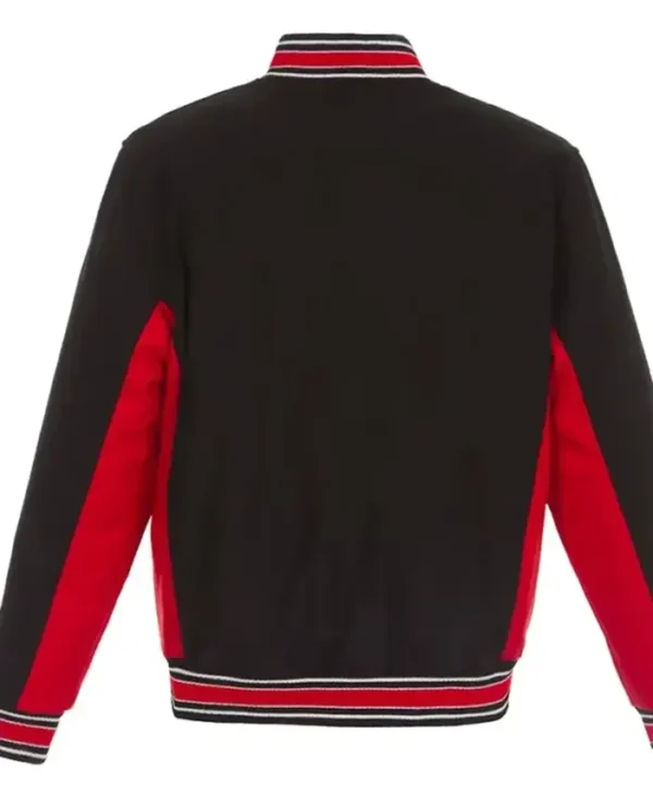 Ottawa Senators Accent Black Varsity Poly Twill Jacket Back