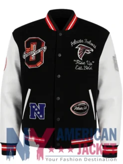 Ovo Atlanta Falcons Black Letterman Jacket