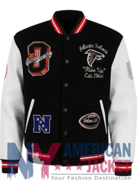 Ovo Atlanta Falcons Black Letterman Jacket