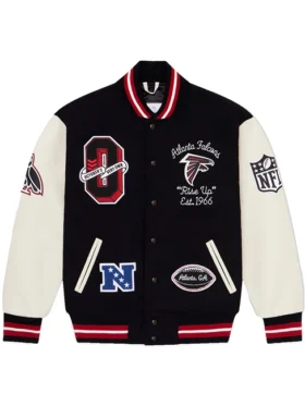 Ovo Atlanta Falcons Black Letterman Jacket