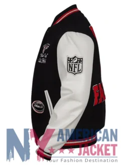 Ovo Atlanta Falcons Letterman Black Jacket