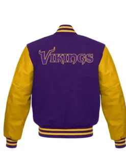 Paris Ward NFL Minnesota Vikings Purple And Yellow Varsity Bomber Jacket back view