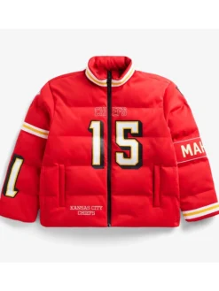 Patrick Mahomes Red Off Season Player Kansas Puffer Jacket