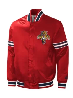 Pfannerstill NHL Florida Panthers Slider Red Satin Varsity Jacket