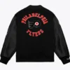 Philadelphia Flyers Black Letterman Wool Varsity Jacket Back