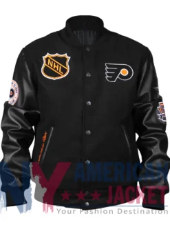 Philadelphia Flyers Letterman Black Wool Varsity Jacket