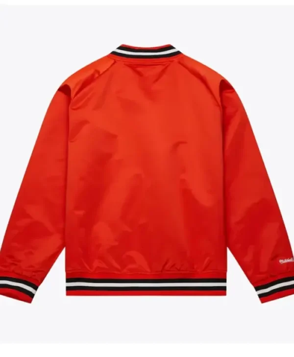 Philadelphia Flyers Red Satin Varsity Jacket Back