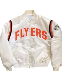 Philadelphia Flyers White Satin Varsity Jacket