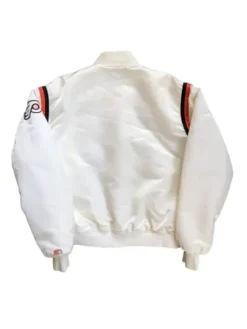 Philadelphia Flyers White Satin Varsity Jacket Back