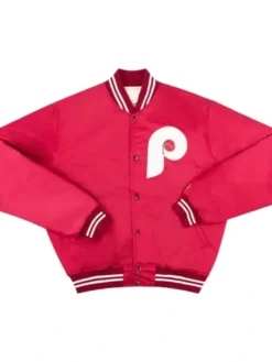 Philadelphia Phillies 1980s Red Letterman Varsity Jacket