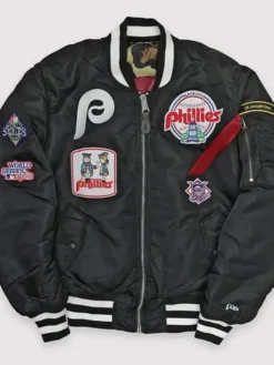 Philadelphia Phillies Black Ma 1 Bomber Jacket
