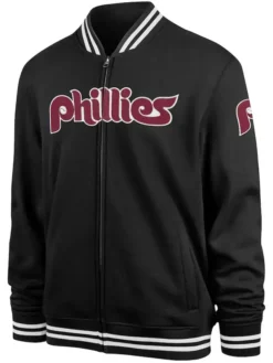 Philadelphia Phillies Black Zipper Bomber Jacket