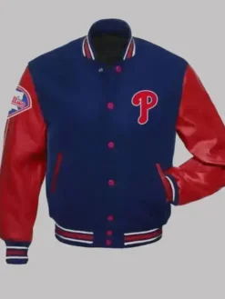 Philadelphia Phillies Blue And Red Wool Varsity Jacket